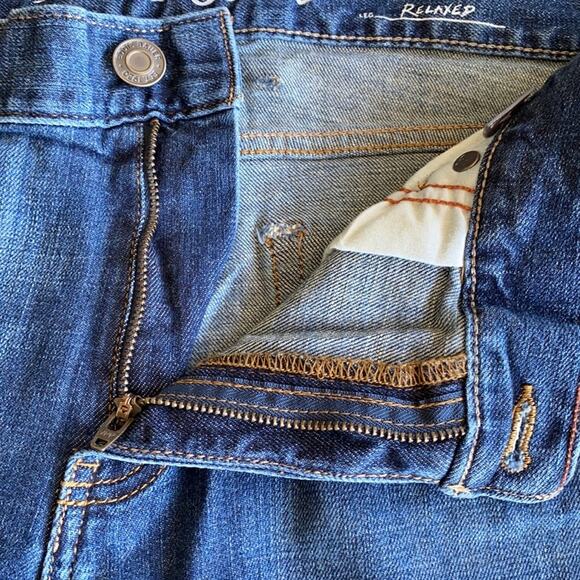 Eddie Bauer Women Dark Wash Denim Boyfriend Relaxed Distressed Patched Jeans 14 - Picture 8 of 11